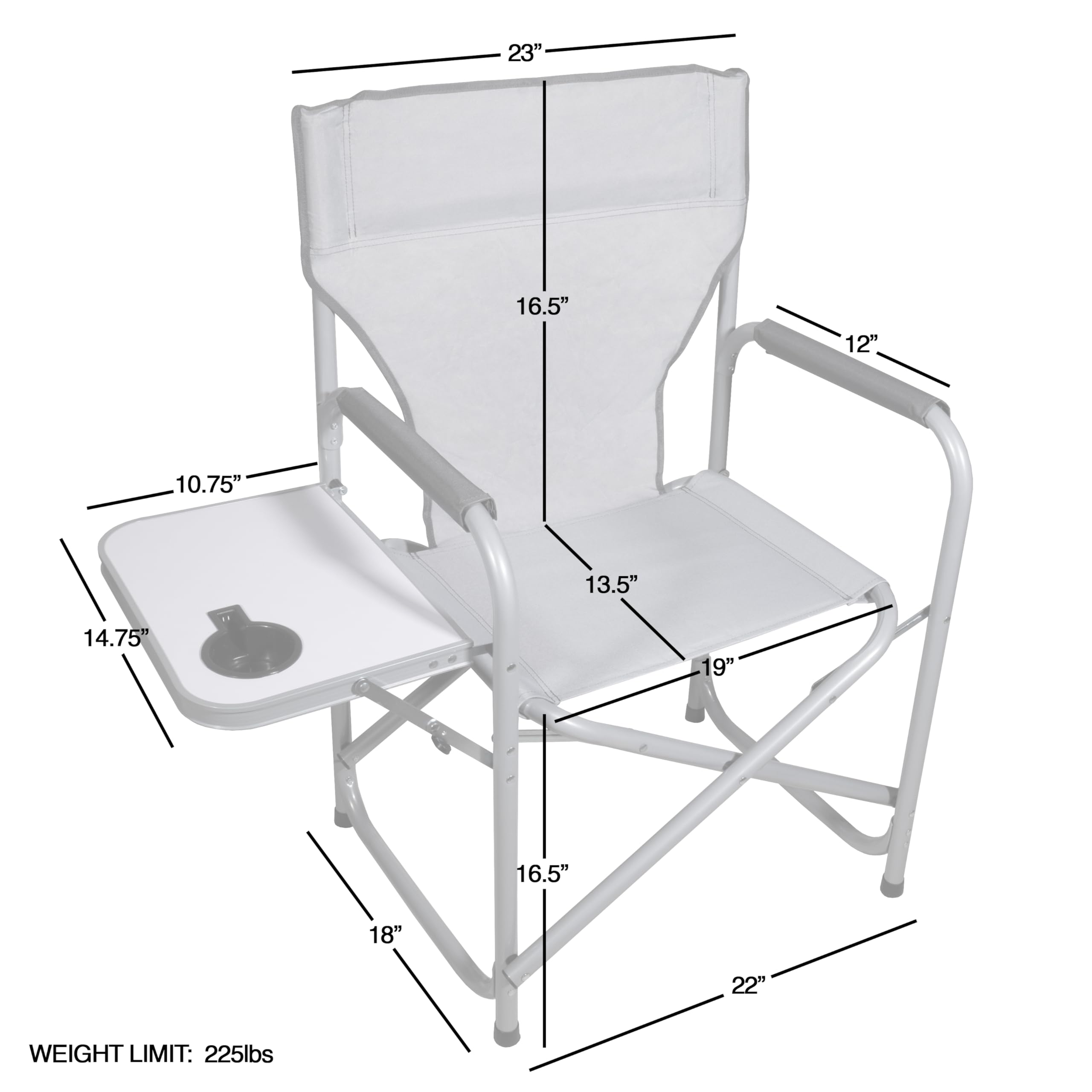 テラスチェア　LUNA DIRECTOR CHAIR グレー 折りたたみ式 テラスチェア LUNA DIRECTOR CHAIR グレー 折りたたみ式 テラス